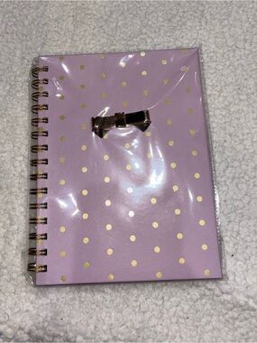 Pink Polka Dot Spiral Notebook with Gold Bow Accent